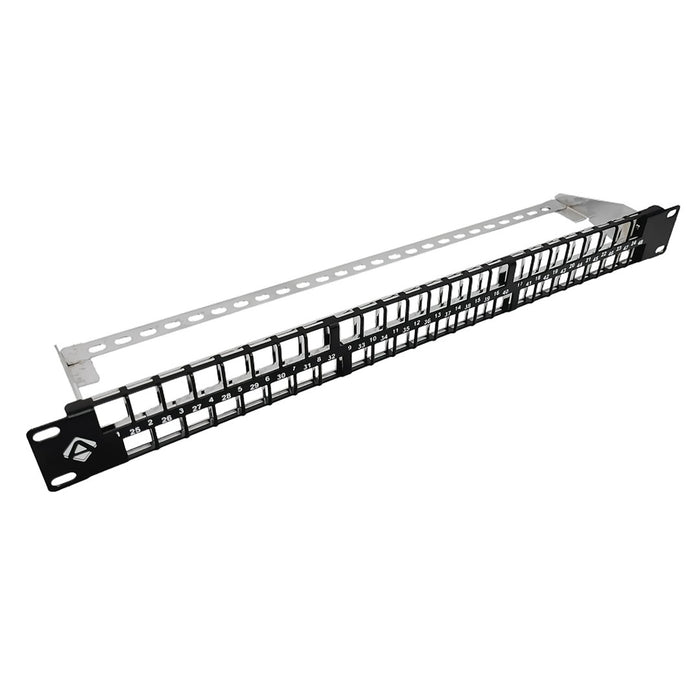 ALANTEC 19" модулен 48-портов 1U пач панел с носеща скоба (незапълнен)