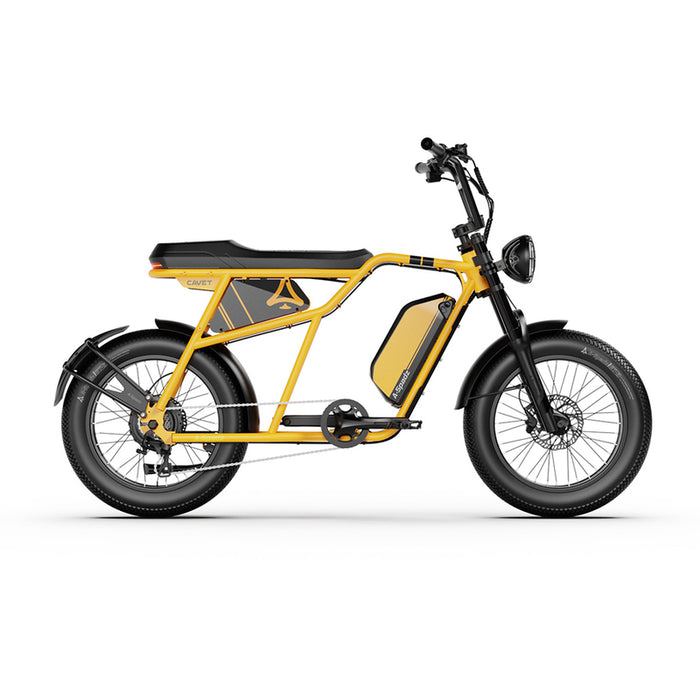 Електрически велосипед A-SPADZ CAVET AIR FAT 20" YELLOW 250 W, ДО 25 КМ/Ч, ПРОБЕГ ДО 100 КМ, 20.00 "
