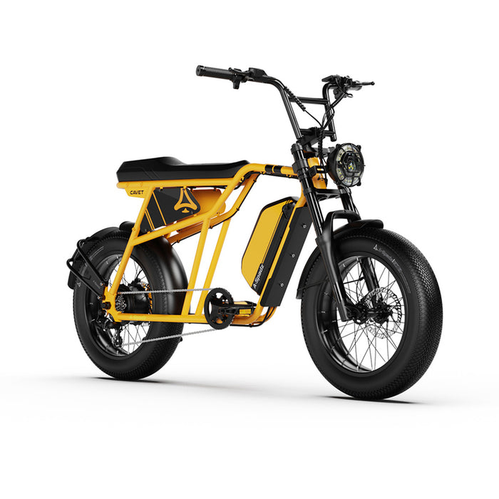 Електрически велосипед A-SPADZ CAVET AIR FAT 20" YELLOW 250 W, ДО 25 КМ/Ч, ПРОБЕГ ДО 100 КМ, 20.00 "