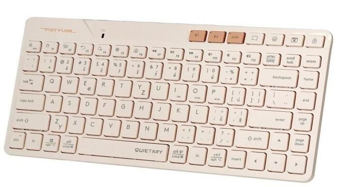 Клавиатура A4Tech - Fstyler FBK26C AS, безжична, QuietKey, Cafe Latte