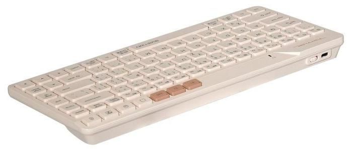 Клавиатура A4Tech - Fstyler FBK26C AS, безжична, QuietKey, Cafe Latte