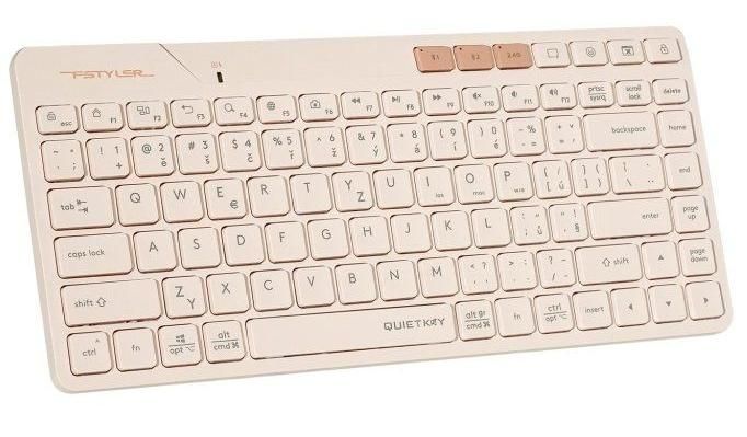 Клавиатура A4Tech - Fstyler FBK26C AS, безжична, QuietKey, Cafe Latte