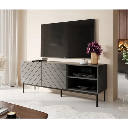 ABETO RTV шкаф върху черна стоманена рамка 150x42x60 см
