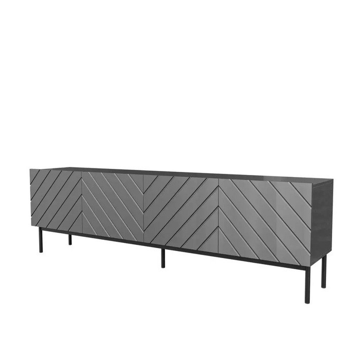 ABETO RTV шкаф върху черна стоманена рамка 200x42x60