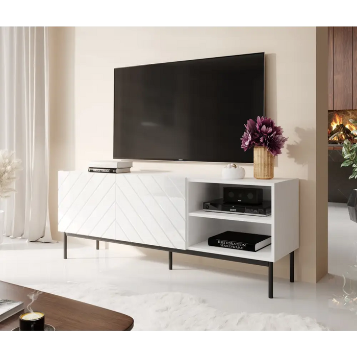 ABETO RTV шкаф върху черна стоманена рамка 150x42x60 см