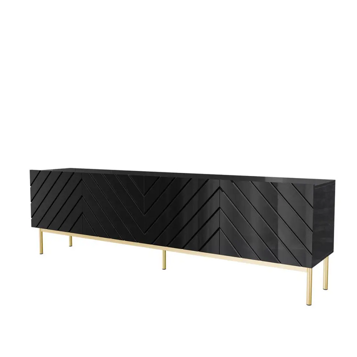 ABETO RTV шкаф върху златиста стоманена рамка 200x42x60