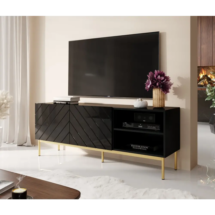 ABETO RTV шкаф върху златиста стоманена рамка 150x42x60