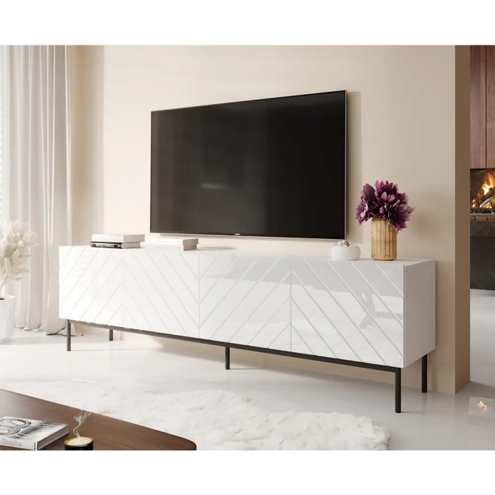 ABETO RTV шкаф върху черна стоманена рамка 200x42x60
