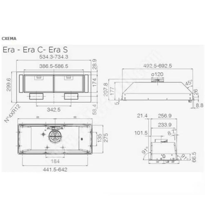 Абсорбатор за вграждане ELICA ERA C BL/A/52
