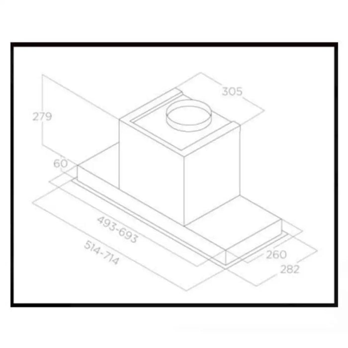 Абсорбатор за вграждане ELICA Hidden 2.0 BL MAT 52/60