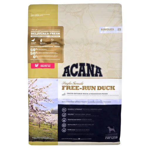 ACANA SINGLES Free-Run Duck Суха храна за кучета Duck 2 кг