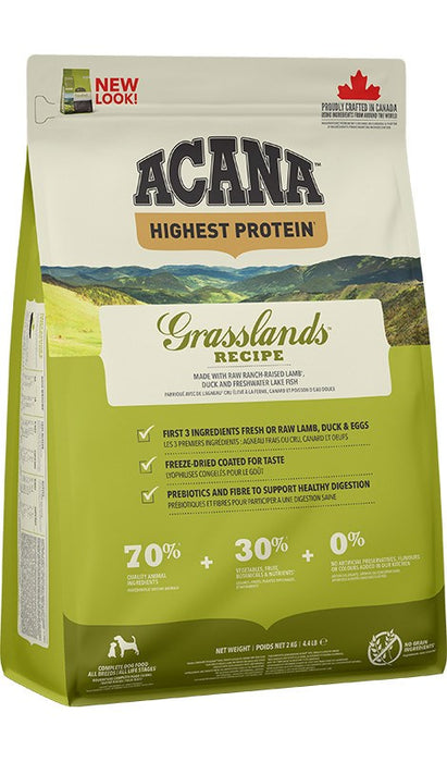 ACANA Highest protein Grasslands - суха храна за кучета - 2 кг