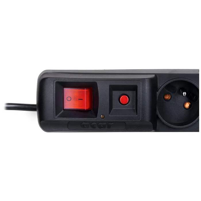 ACAR S8 захранващ удължител 1,5 м 8 AC контакт(а) Черен