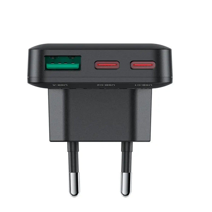 Acefast A100 65W GaN 2 USB-C + USB-A зарядно ултратънко
