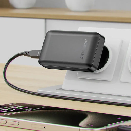 Acefast A100 65W GaN 2 USB-C + USB-A зарядно ултратънко