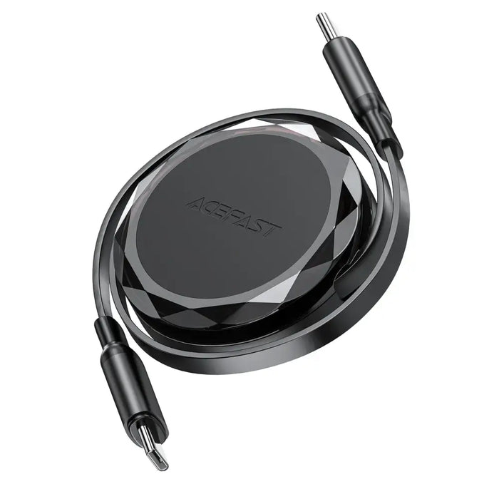 Acefast C13-03 USB-C - USB-C 60W кабел прибиращ се - черен