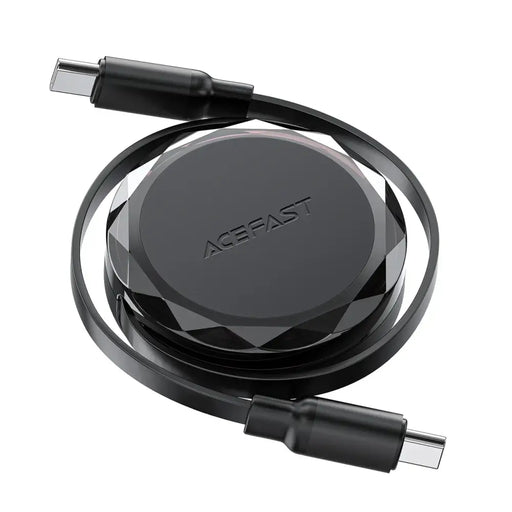 Acefast C13-03 USB-C - USB-C 60W кабел прибиращ се - черен