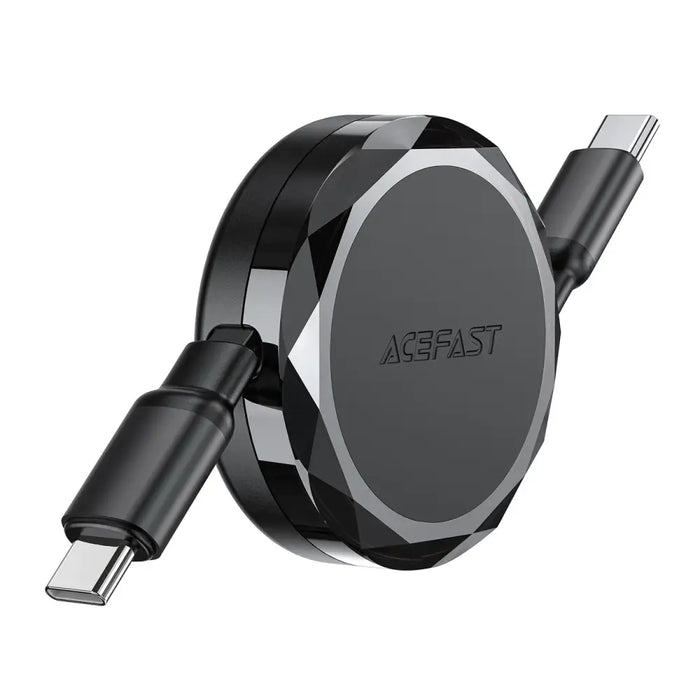 Acefast C13-03 USB-C - USB-C 60W кабел прибиращ се - черен