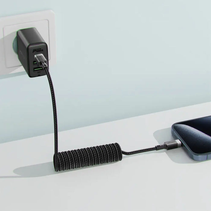Acefast C14-03 USB-C - USB-C пружинен кабел 480Mb/s 3A 1.2m