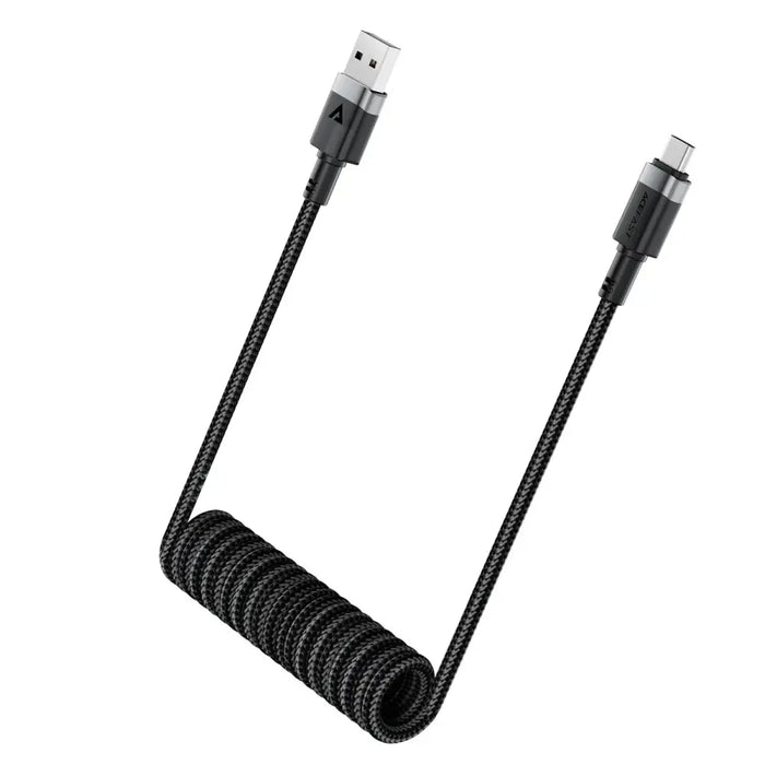 Acefast C14-04 USB-A - USB-C Кабелна пружина 480Mb/s 3A