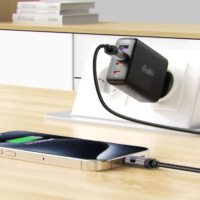 Acefast C15-04 USB-A - USB-C кабел с дисплей 480Mb/s 66W