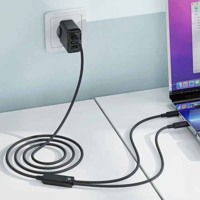 Acefast C5 USB-C - USB-C / USB-C 2in1 100W 480Mb/s кабел