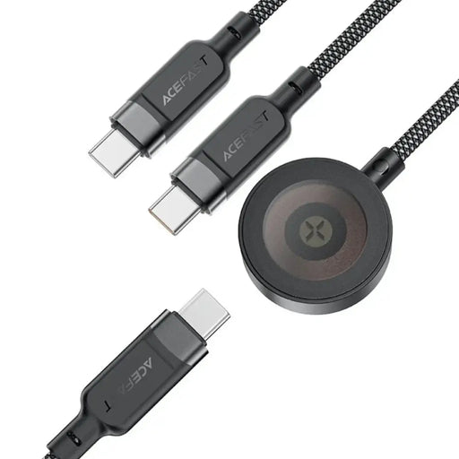 Acefast C6-11 USB-C 3in1 кабел - 2x USB-C / Qi 480Mb/s 100W