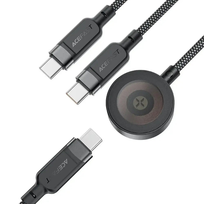Acefast C6-11 USB-C 3in1 кабел - 2x USB-C / Qi 480Mb/s 100W
