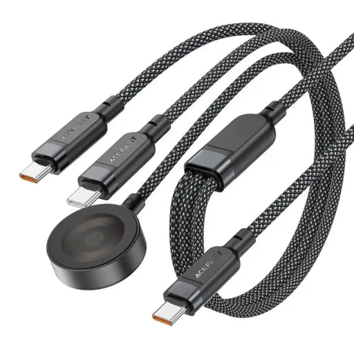 Acefast C6-11 USB-C 3in1 кабел - 2x USB-C / Qi 480Mb/s 100W