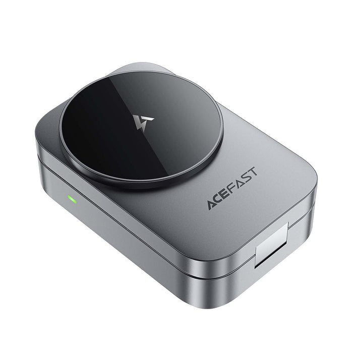 Безжична индуктивна зарядна станция Acefast E22 3-в-1, съвместима с MagSafe - сива