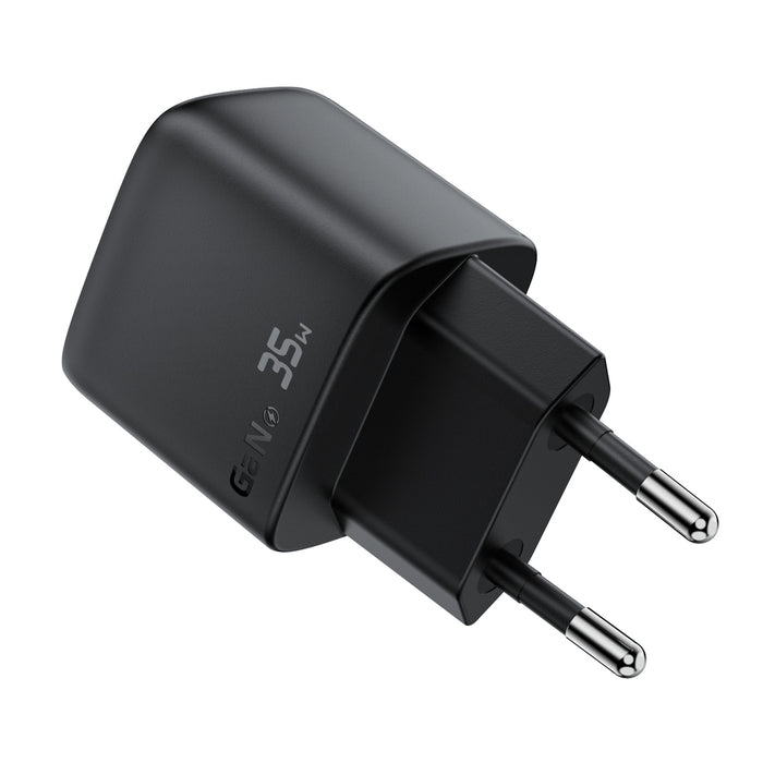 Зарядно за стена Acefast A116 GaN PD 35W USB-A USB-C с дисплей - черно