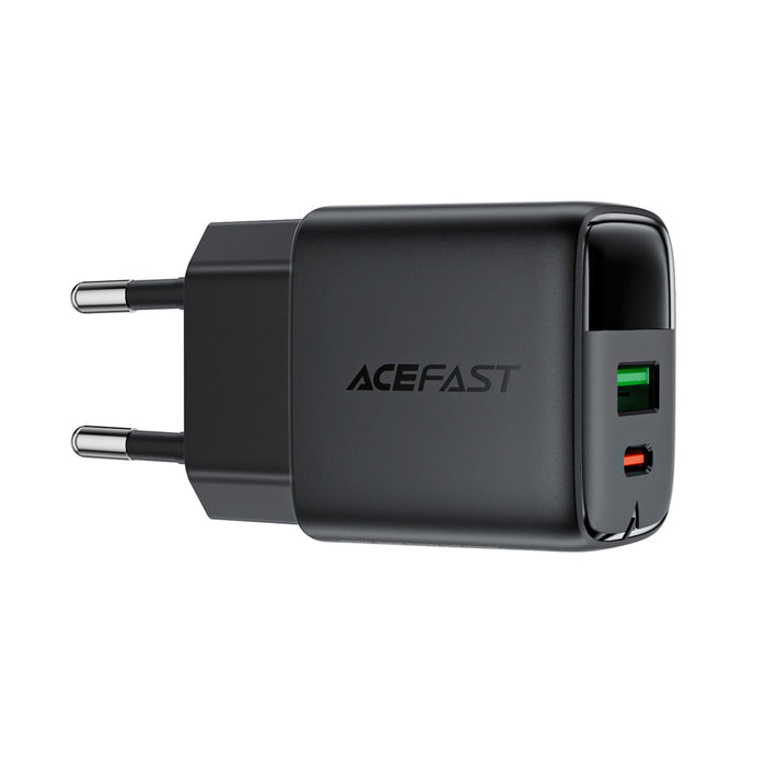 Зарядно за стена Acefast A116 GaN PD 35W USB-A USB-C с дисплей - черно