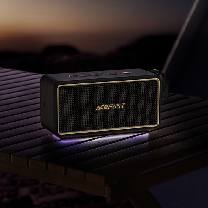Безжичен високоговорител Acefast K3 Ultra с RGB подсветка, Bluetooth 5.4 - черен