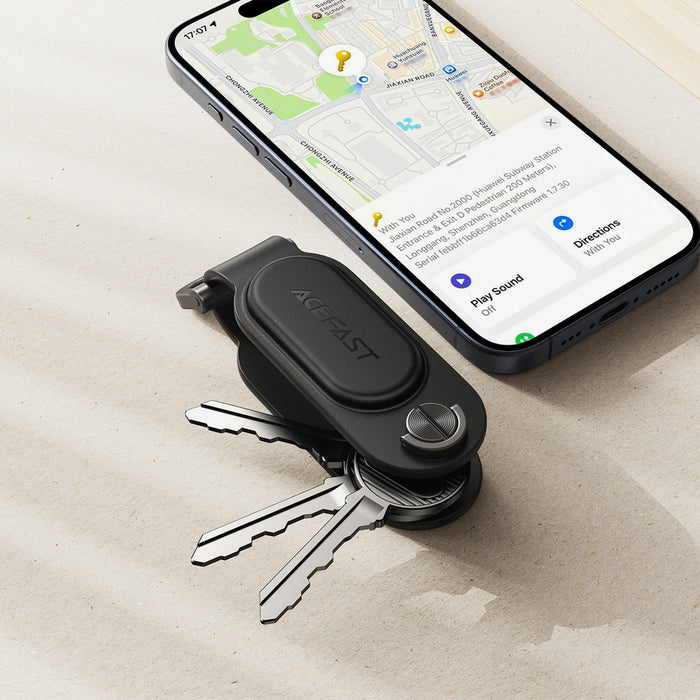 Локатор за ключодържател Acefast S4 с Bluetooth, съвместим с Apple Find My - черен