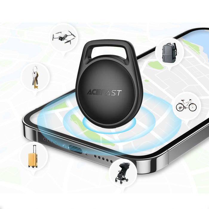 Bluetooth локатор Acefast S2, съвместим с Apple Find My - черен