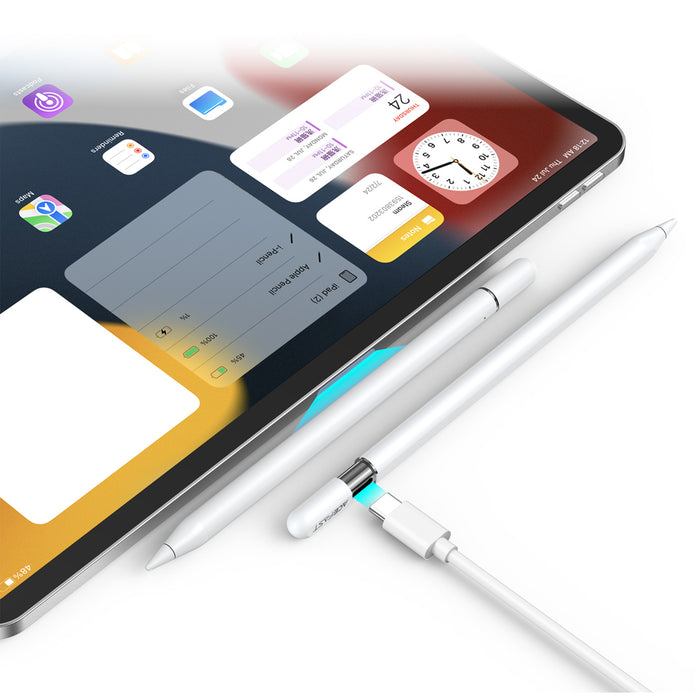 Капацитивен стилус Acefast V3 за iPad с безжично зареждане и 2 сменяеми накрайника - бял