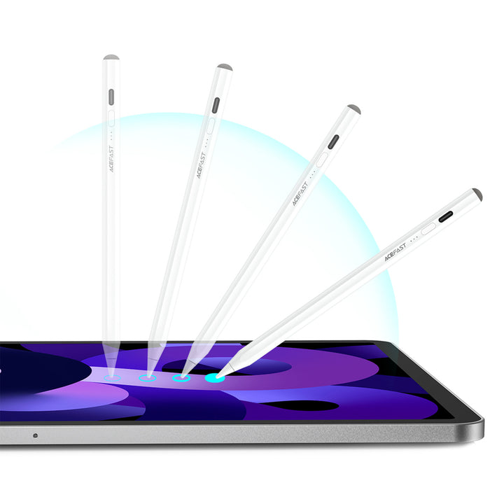 Капацитивен стилус Acefast V2 за iPad с 2 сменяеми върха - бял