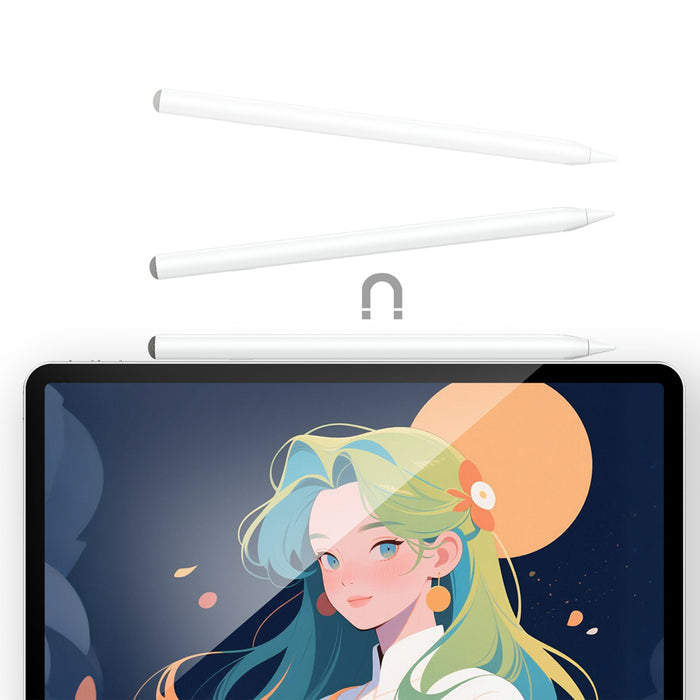 Капацитивен стилус Acefast V2 за iPad с 2 сменяеми върха - бял