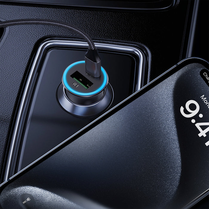 Зарядно за кола Acefast B16 95W USB-A + USB-C - сиво