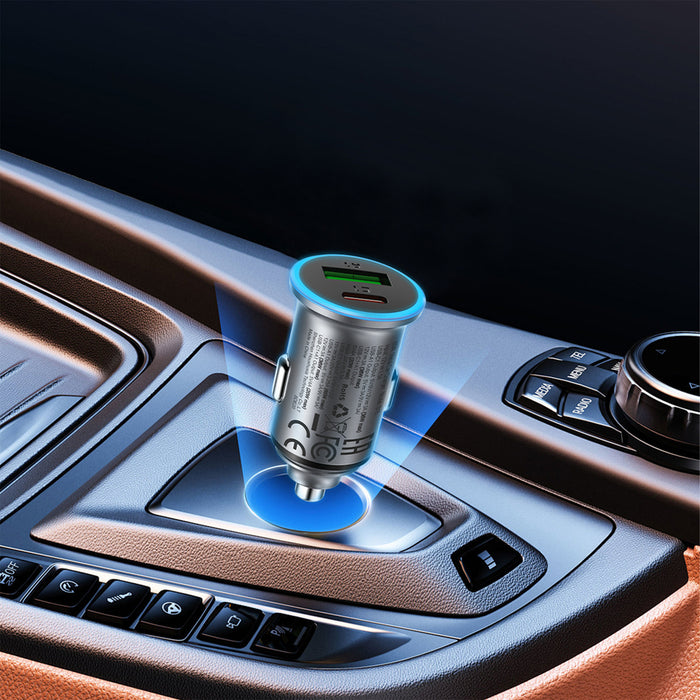 Зарядно за кола Acefast B15 65W USB-A + USB-C - сиво