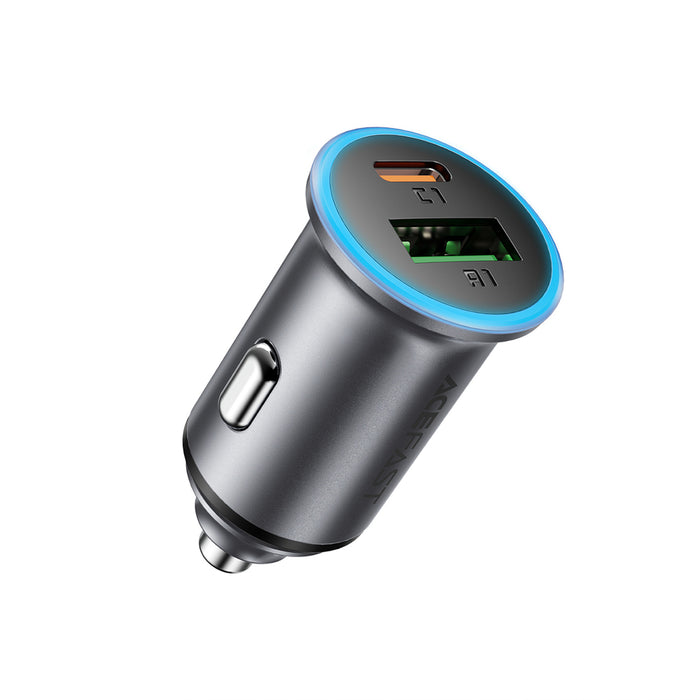 Зарядно за кола Acefast B15 65W USB-A + USB-C - сиво