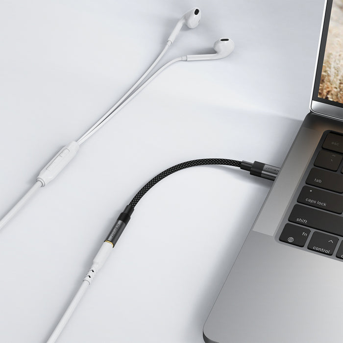 Acefast J12 USB-C към 3.5 мм мини жак адаптер - черен