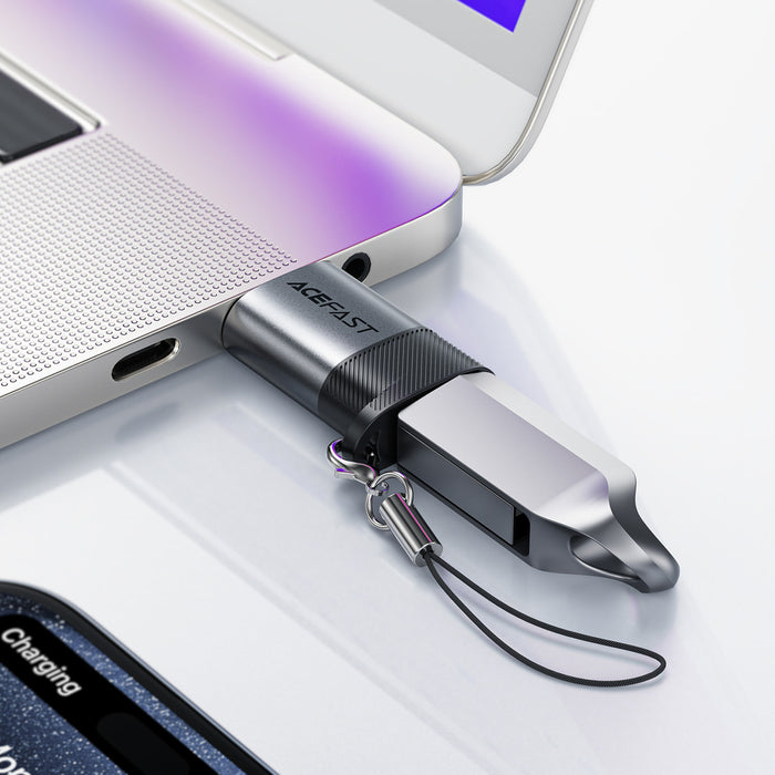 Acefast J8 USB-C - USB-A адаптер - сив