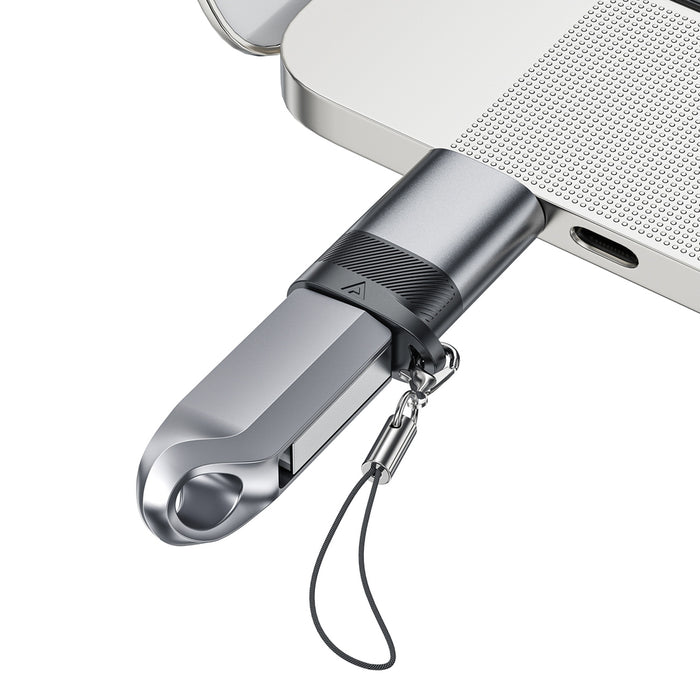 Acefast J8 USB-C - USB-A адаптер - сив