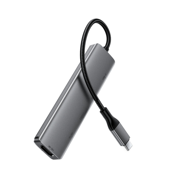 Докинг станция Acefast J18 USB Hub USB-C 6-в-1 HDMI 4K 60Hz PD90W - сив