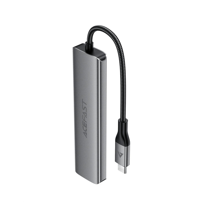 Докинг станция Acefast J18 USB Hub USB-C 6-в-1 HDMI 4K 60Hz PD90W - сив