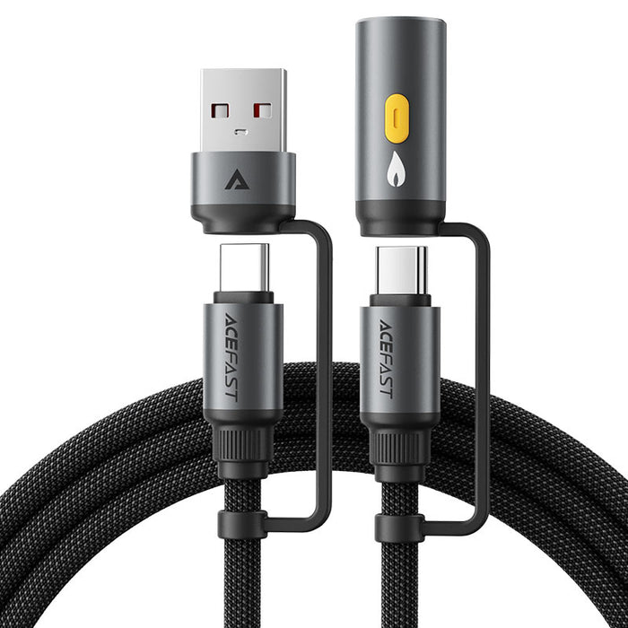 Acefast Кабел USB/USB-C към Type-C с адаптер за запалка, 1.2м