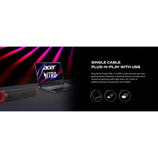 Acer Nitro Gaming Soundbar 2 x 5 W BT Dynamic 2.0 Stereo