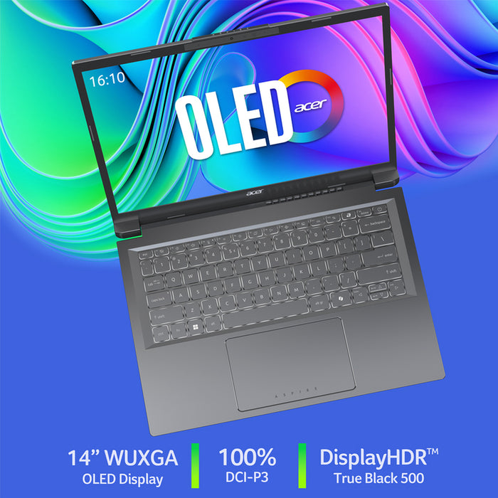 Ултрабук ACER Aspire 14 AI A14-52M-578N NX.J8LEX.008 14.0 ", INTEL CORE ULTRA 5 226V, RAM 16 GB, SSD 512 GB, INTEL ARC GRAPHICS 130V, WINDOWS 11, STEEL GRAY