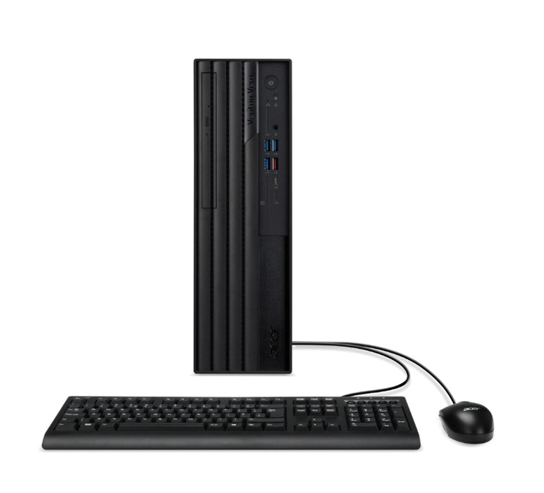 Acer Veriton VX4720GT Intel Core i3-14100 (до 4.70GHz, 12MB), 1*8GB DDR5, 512GB SSD M.2, DVD+RW, Intel UHD Graphics, TPM 2.0, GLAN, 180W 80PLUS Bronze, KBD и мишка USB, без операционна система, 3 години